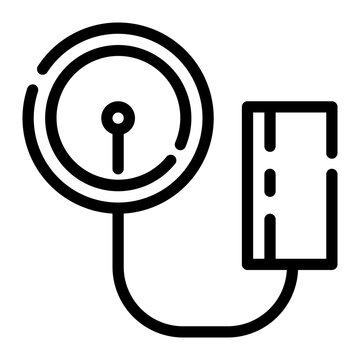 Tensimeter or sfigmomanometer cutline icon style