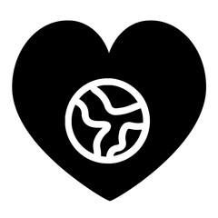 heart of the world glyph icon style