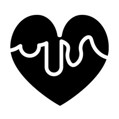  heart melts glyph icon style