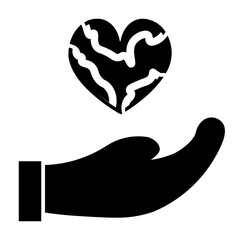 world heart day glyph icon style