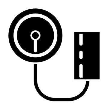 Tensimeter or sfigmomanometer glyph icon style
