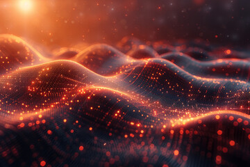 Obraz premium Digital background for tech, AI, neural networks, data, audio, graphics