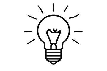 Line Art of Light Bulb Symbolizing Innovation and Creativity