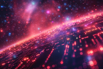 Obraz premium Digital background for tech, AI, neural networks, data, audio, graphics