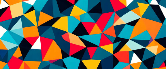 Abstract Geometry: Bold geometric Triangles and patterns in a variety of colors.