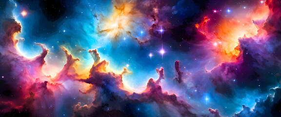 Celestial Dreams: A cosmic theme with galaxies, stars, and nebulae in vibrant colors.