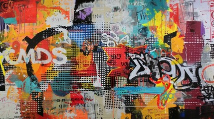 Obraz premium A graffiti on wall in acrylic block, wallpaper