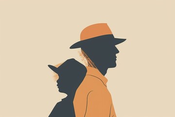 Vector art illustration for father's day , single father 