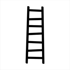Wooden step ladder silhouette isolated on white background. Step ladder icon vector illustration design.