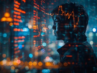 Business Strategy Meeting with Skyscraper Background - Corporate Discussion and Financial Analysis Concept