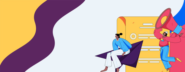 Personnel doing job interview flat vector concept operation hand drawn illustration
