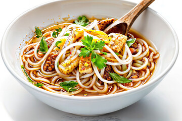 Noodles with vegetables : AI Generative, not upscale	