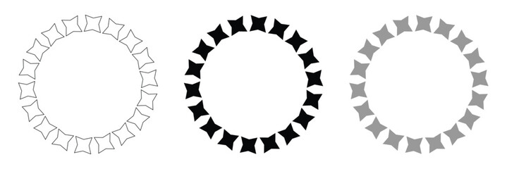 circle stars vector. Star in circle isolated on white background vector illustration. stars in round circular. Eps10.