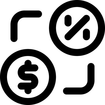 interest rate icon. vector line icon for your website, mobile, presentation, and logo design.