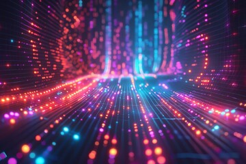 Obraz premium Digital Binary Technology Background created with Generative AI