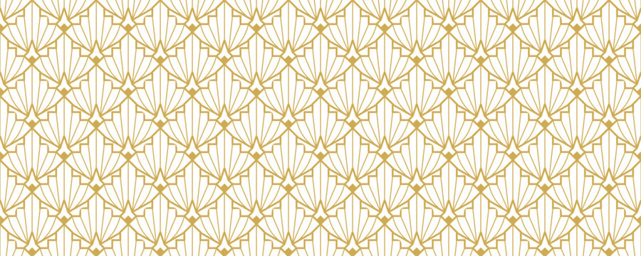 Art Deco Seamless pattern background, Abstract pattern background decorative graphic design wallpaper background for your design , vector illustration	