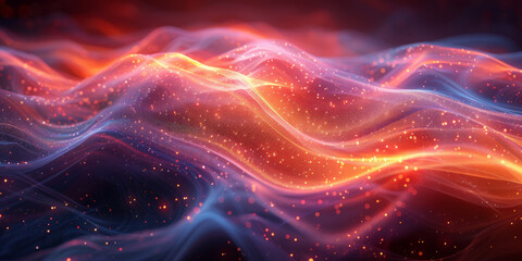 Digital background for tech, AI, neural networks, data, audio, graphics