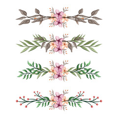 The Blooms Greenery Floral Foliage Ornament Corner Text Separator Elegance Framie for Invitations Card Template