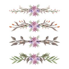 The Blooms Greenery Floral Foliage Ornament Corner Text Separator Elegance Framie for Invitations Card Template