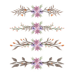 The Blooms Greenery Floral Foliage Ornament Corner Text Separator Elegance Framie for Invitations Card Template