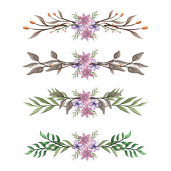 The Blooms Greenery Floral Foliage Ornament Corner Text Separator Elegance Framie for Invitations Card Template