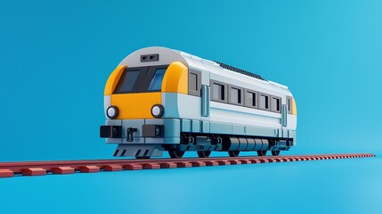 Train isolated on a blue background