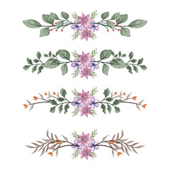 The Blooms Greenery Floral Foliage Ornament Corner Text Separator Elegance Framie for Invitations Card Template