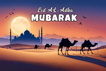 Eid al adha islamic background design, eid poster design
