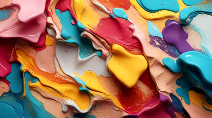 Abstract background of colorful acrylic paint splashes. Colorful background. Created with generative AI