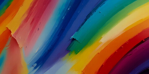 Obraz premium Abstract oil paint background. Colorful brushstrokes of paint. Hand-drawn illustration. Created with generative AI