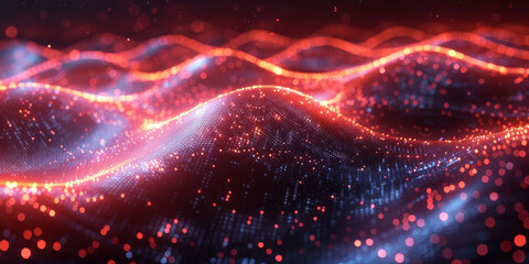 Obraz premium Digital background for tech, AI, neural networks, data, audio, graphics