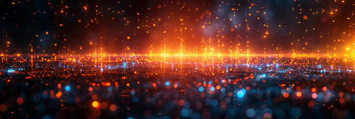 Obraz premium Digital background for tech, AI, neural networks, data, audio, graphics