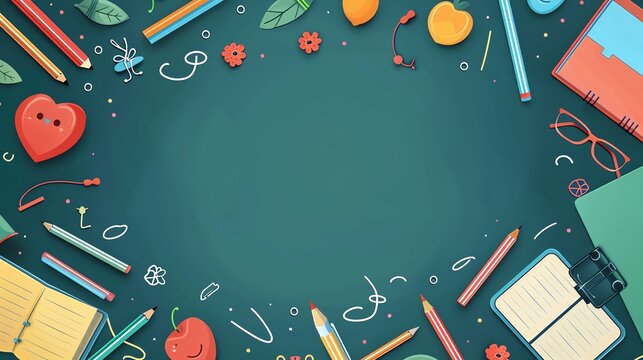 event logo flat design top view Teacher Appreciation Day theme cartoon drawing colored pastel