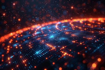 Obraz premium Digital background for tech, AI, neural networks, data, audio, graphics