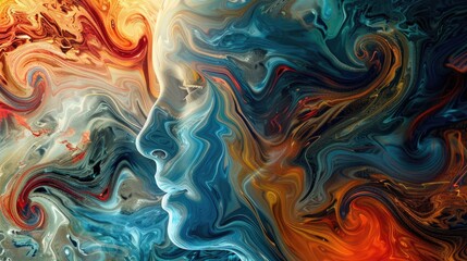 Fototapeta premium Abstract artistic representation of the psyche dreams spirituality and imagination Inner Solaris collection