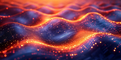 Obraz premium Digital background for tech, AI, neural networks, data, audio, graphics