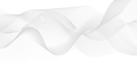 Vector abstract white digital blend wave lines technology background. Modern minimal gradient white flowing wave lines and glowing moving lines. Futuristic technology and sound wave lines background.