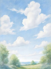 Obraz premium blue sky with clouds in summer