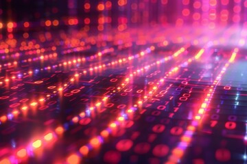 Obraz premium Digital Binary Technology Background created with Generative AI