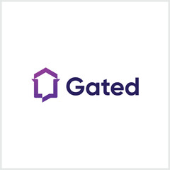 minimalist concept fence or shield logo