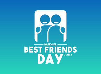 National Best Friends Day. June 8. Gradient background. Best friend icon.