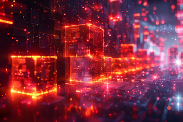 Fototapeta premium Digital background for tech, AI, neural networks, data, audio, graphics