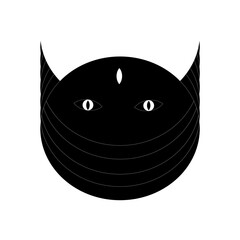 Vector black cat face