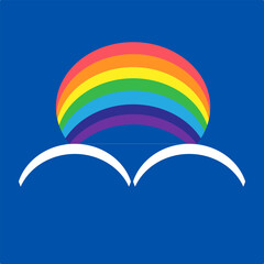 Rainbow vector on blue background
