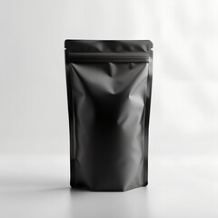 black food packaging on white background