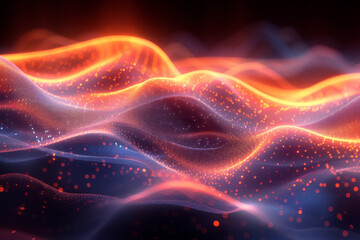 Fototapeta premium Digital background for tech, AI, neural networks, data, audio, graphics