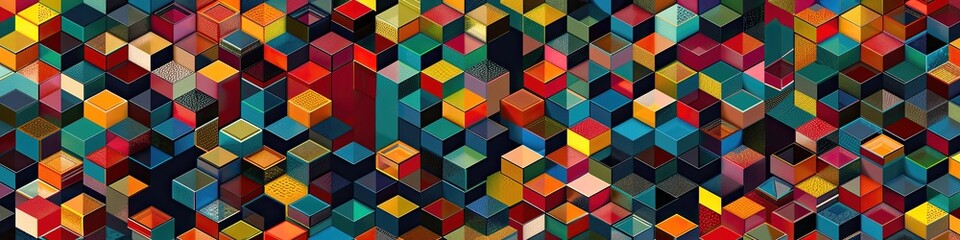 A colorful image of many different colored squares