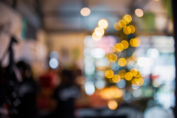 Blurry Christmas Lights in a Cafe