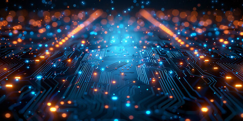 Naklejka premium Digital background for tech, AI, neural networks, data, audio, graphics