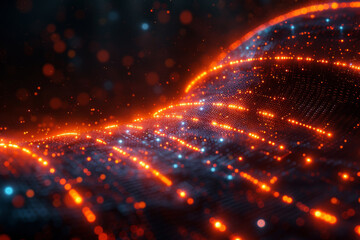 Obraz premium Digital background for tech, AI, neural networks, data, audio, graphics